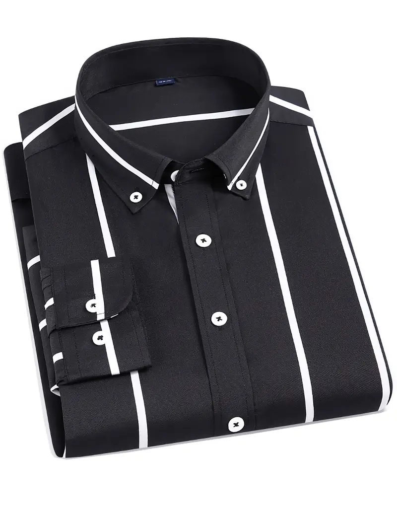 new long sleeve shirt men business fashion versatile striped - Temu new long sleeve shirt men business fashion versatile striped - Temu