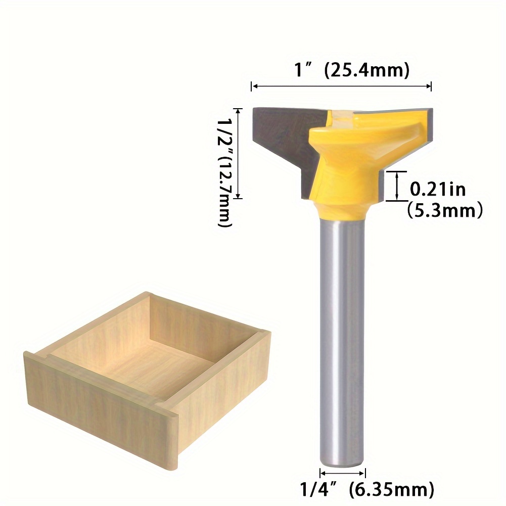 TEMU 1pc 1/4in Shank Reversible Drawer Front Router Bit, Woodworking Tool, Milling Cutter