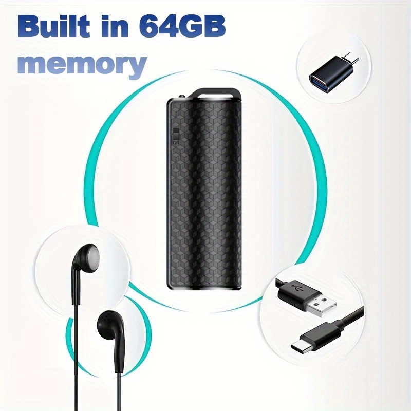 Registratore Vocale 16GB Mini Con Magnete E Attivazione Vocale – Per Riunioni, Interviste, Lezioni, Ricarica USB, 18 Ore Di Registrazione