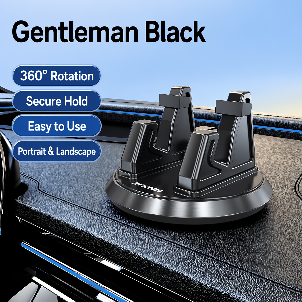 TEMU 360° Rotatable Anti-slip Dashboard Car Phone Mount | Horizontal & Compatible, 1 Pack, 2 Colors Available