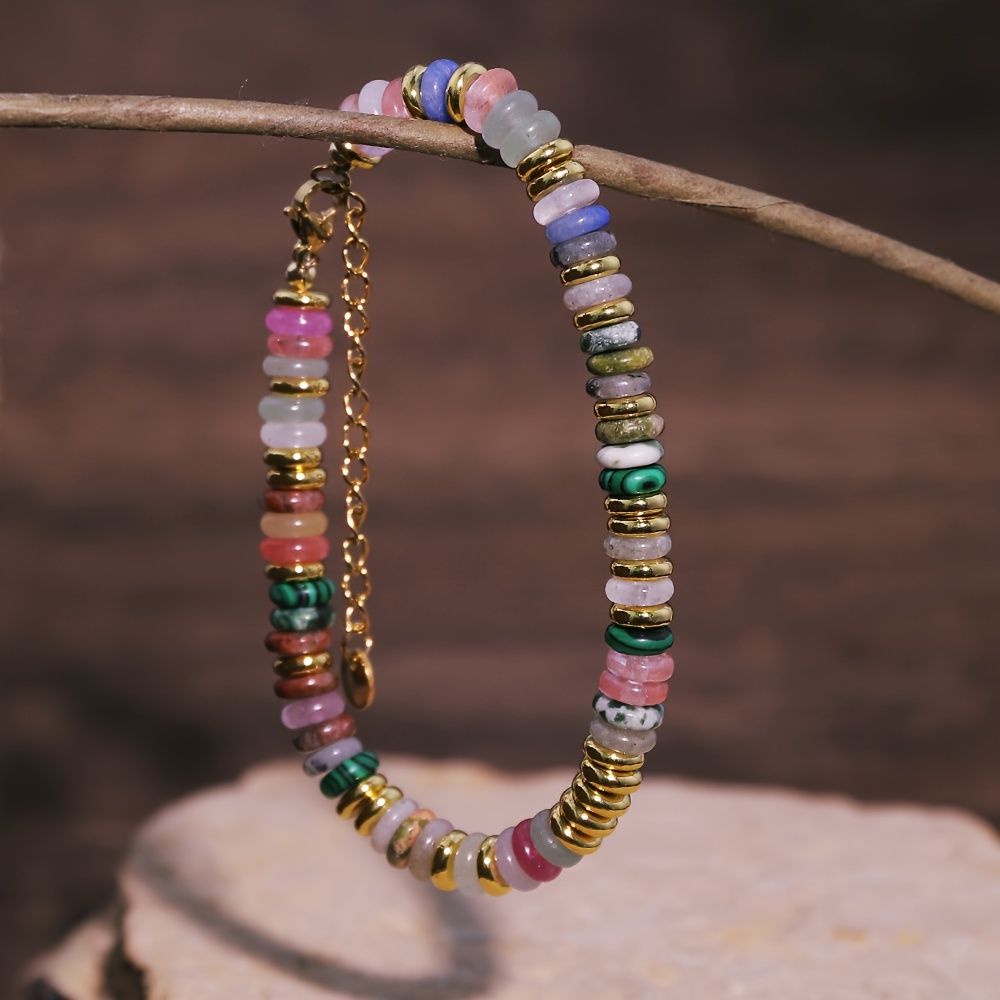 Boho Style Stone Bracelet Colorful Accessory for Women