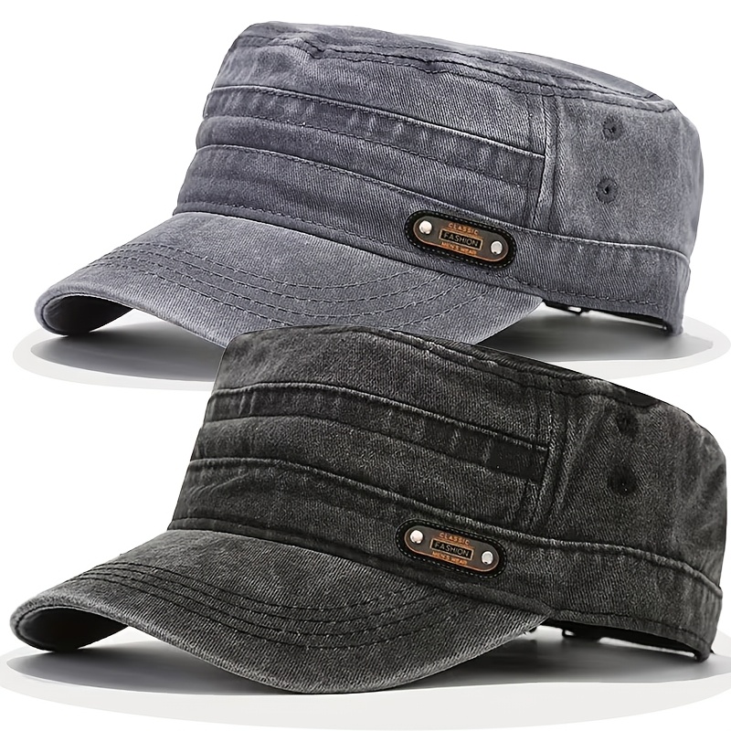 2pcs Set, New Men's Outdoor Duck Tongue Flat Top Hat, Suitable For , Running, Holiday Gift