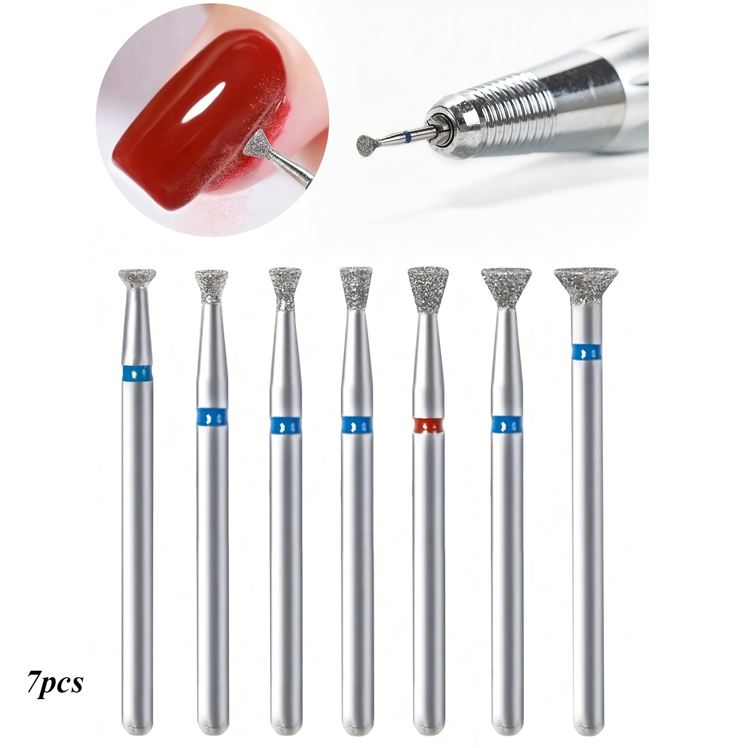 7pcs Nail Drill Bit Set, Nail Bits For Nail , 3/32 Shank Efile Bit(medium & Fine)