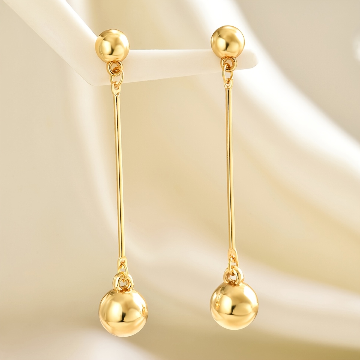 TEMU 1 Paire de Boucles d'Oreilles Drapées pour Femmes, Faciles à , Mode, Géométriques, , Boucles d'Oreilles à Épissures Droites, Adaptées à la