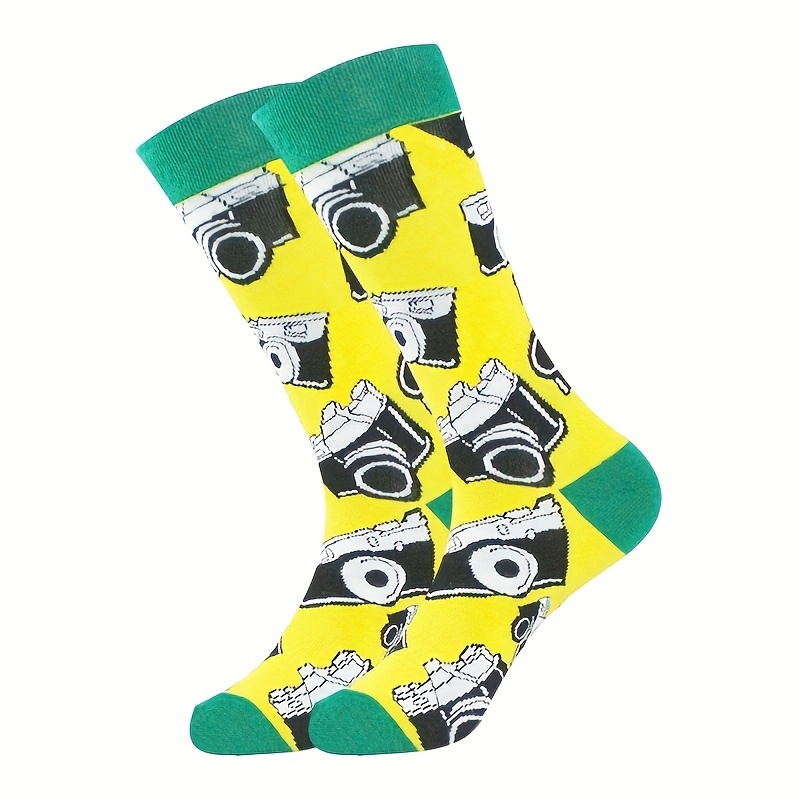 Image of Mixed Color Mid-calf Socks - Sy - Versatile Camera Street Style Fashion Socks