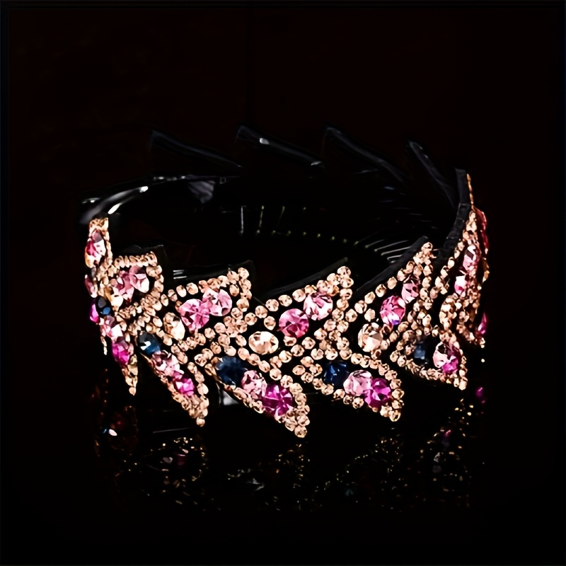 1pc Very Big Rhinestone Gem Jeweled Glitter Sparkly Plastic Banana Round Hair Clips Jaw Claws Barrettes Grips Clamps Ponytail Bun Twist Holder Hair Up Fancy Additions For Women
