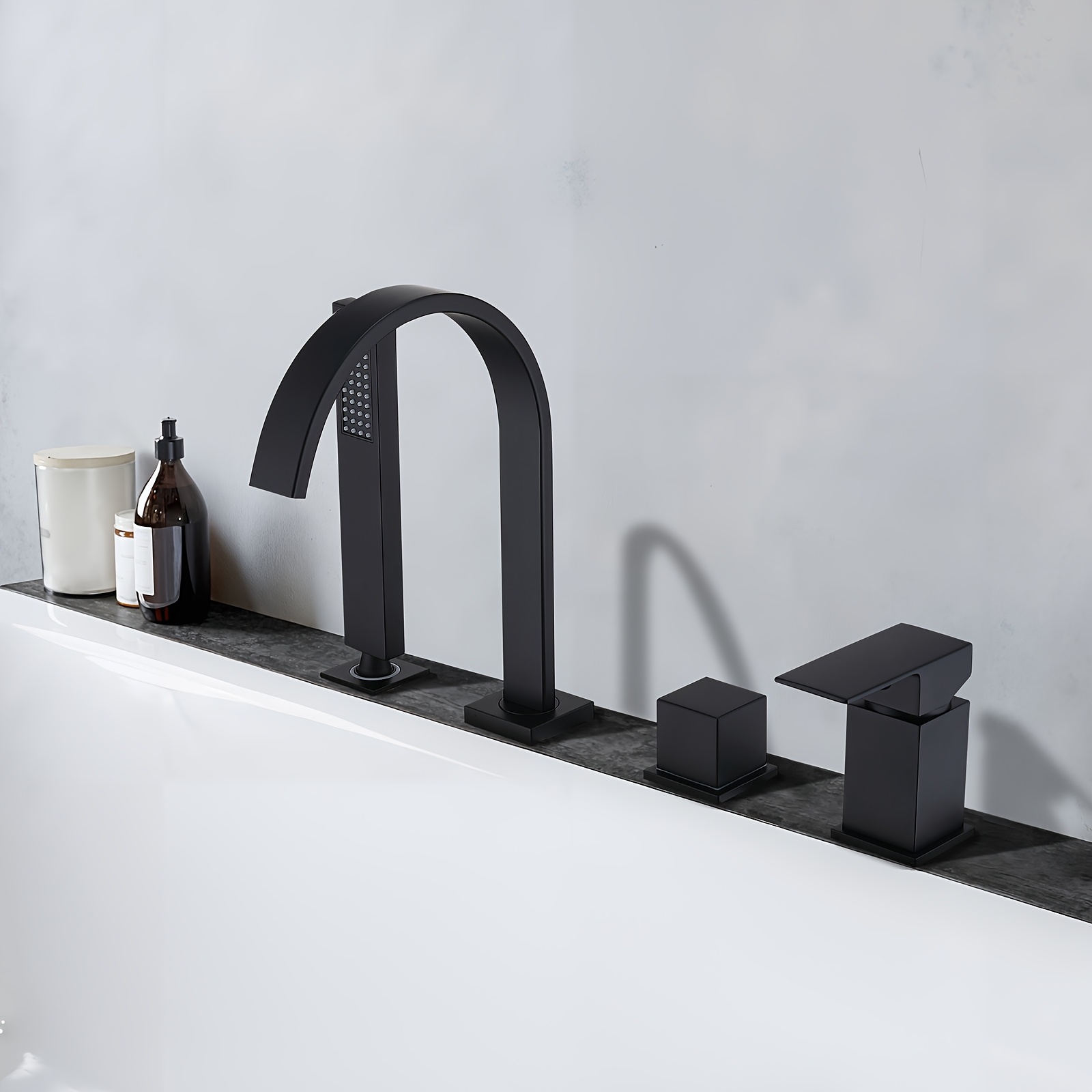 Image of Wall-mounted Contemporary Bathtub And Shower System With Bathtub Faucet - Function Showerhead Suitable For Bathrooms, Modern Bathtub Faucet For & Showering, Installation (bathtub Compatibility)