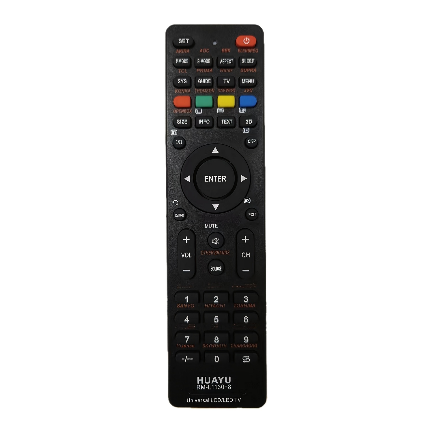 

Novaglory Universal Rm-l1130+8 Smart Tv Remote Control, Plastic, Battery Operated, ≤36v, With Without Battery For Led/lcd Tvs