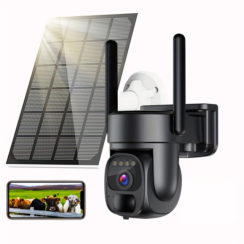 

3g/4g Lte Security Camera, Solar Camera Outdoor Wireless No Wifi Needed, 6mp 360°view Security Systems With Color Night Vision, Spotlight Siren, Pir Motion Sensor, 2-way Audio, Us Version, Included