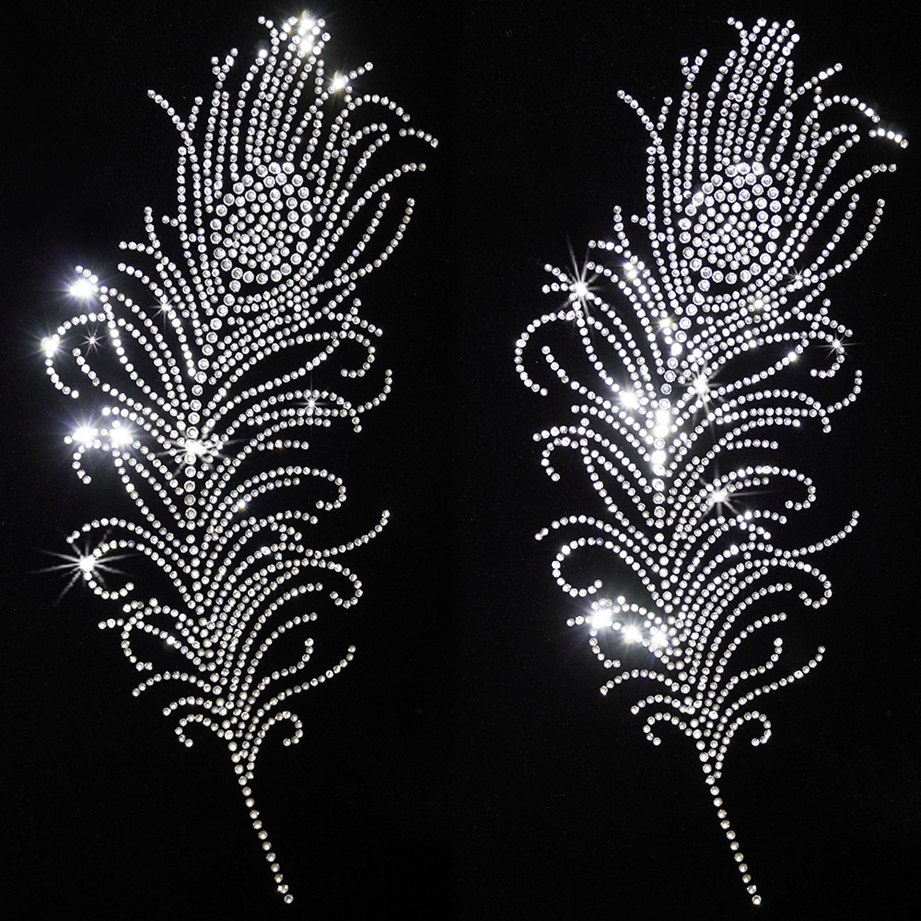 

2pc Rhinestone Iron-on Transfers, Diy Hotfix Applique For Clothing & Fabric Decoration, Sparkling Western Motif Patches For Garments & Accessories Craft