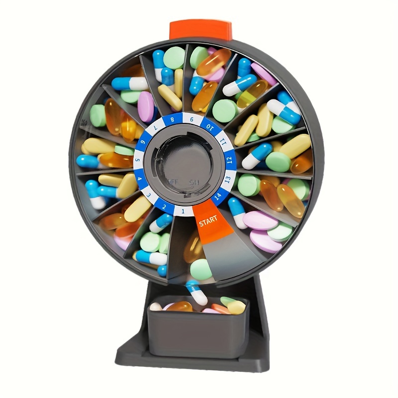 Image of Pill Dispenser Daily, Large Pill Organizer With Wall-mounted Or Standing Use, 14 Days Pill Container, Push Button Design, Weekly Pill Box For Vitamin, Medicine, Supplement, Fish Oil