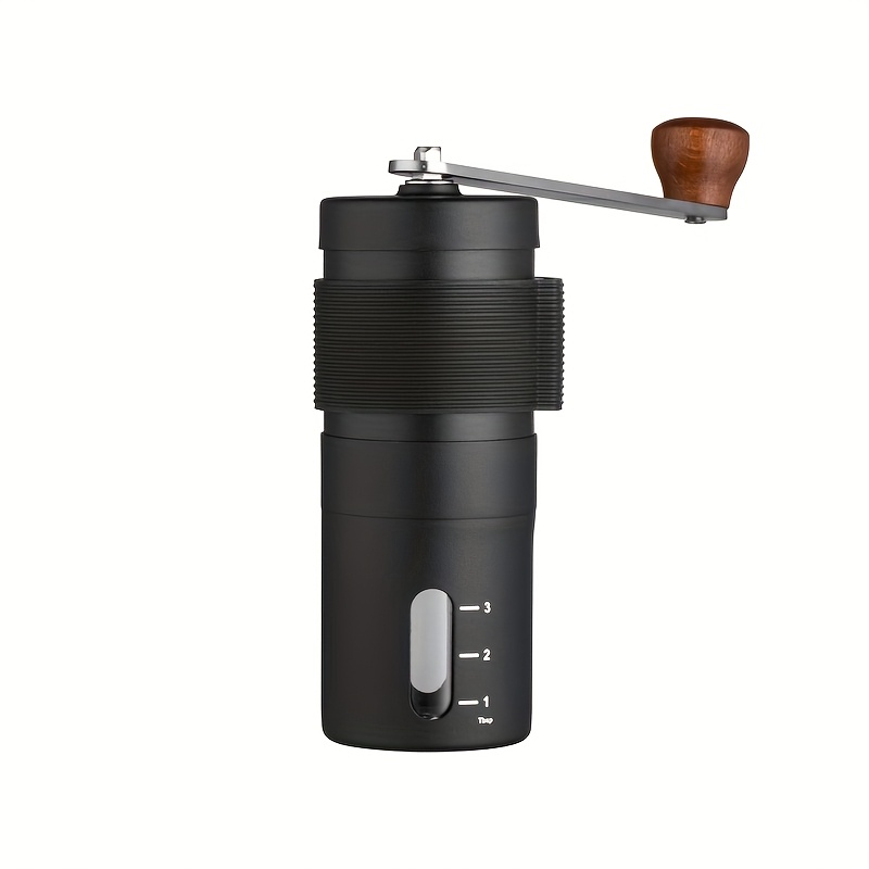 TEMU 1pc Upgraded Grinder - Stainless Steel Conical Burr, Manual Hand Coffee Grinder With Ergonomic Handle, White & Black, No Electricity Needed, For
