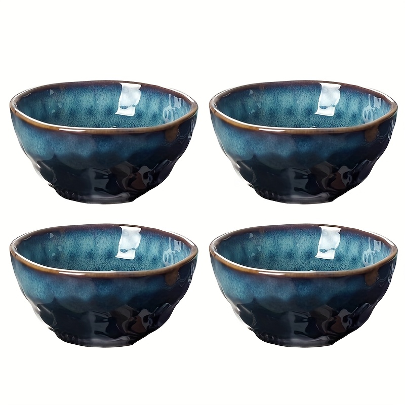 4pcs/6pcs Japanese Ceramic Bowl 4.6inch Chinese Tableware Round Rice Bowl Fruit Bowl Small Size Bowl Design Microwave Dishwasher Safe