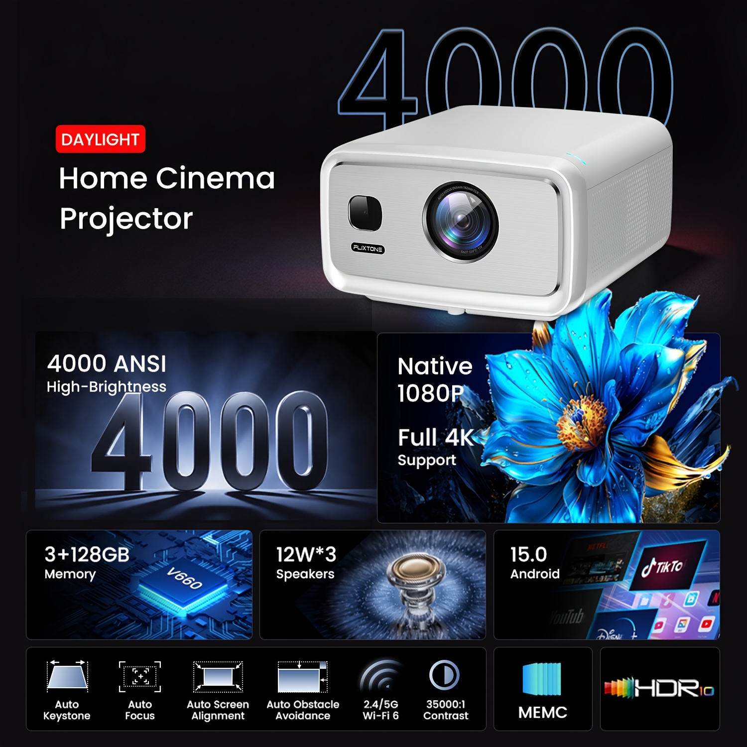 Image of Projector Built-in , Local 1080p Lcd , Video Projector For Living Room And