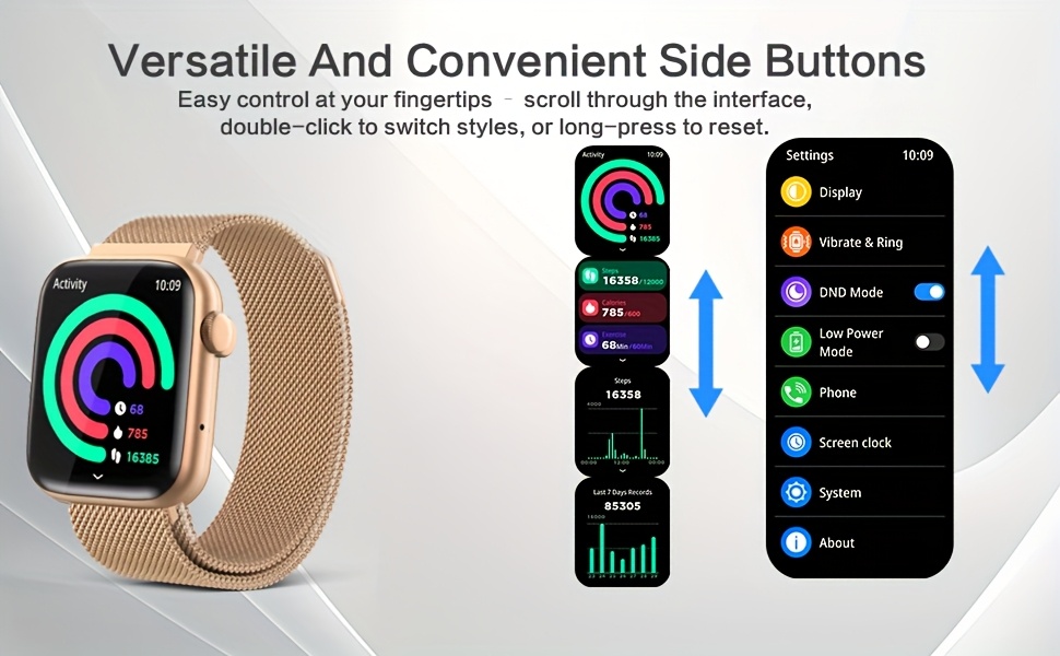 Unisex Smartwatch, 1.9-Inch AMOLED HD Touch Screen, DA GPT AI Fitness Tracker Watch, Supports Wireless Calls/Message Reminders, AI Dials, Smart Voice, Remote Camera, Sitting Reminder, Water Drinking Reminder, Music Control, Alarm Clock, Timer, Health Monitoring Tracker That Can Set Date And Time on The Watch, Suitable for Men And Women, Is The Best Gift for Family/Friends/Relatives, Birthday Gift, Holiday Gift, Christmas Gift