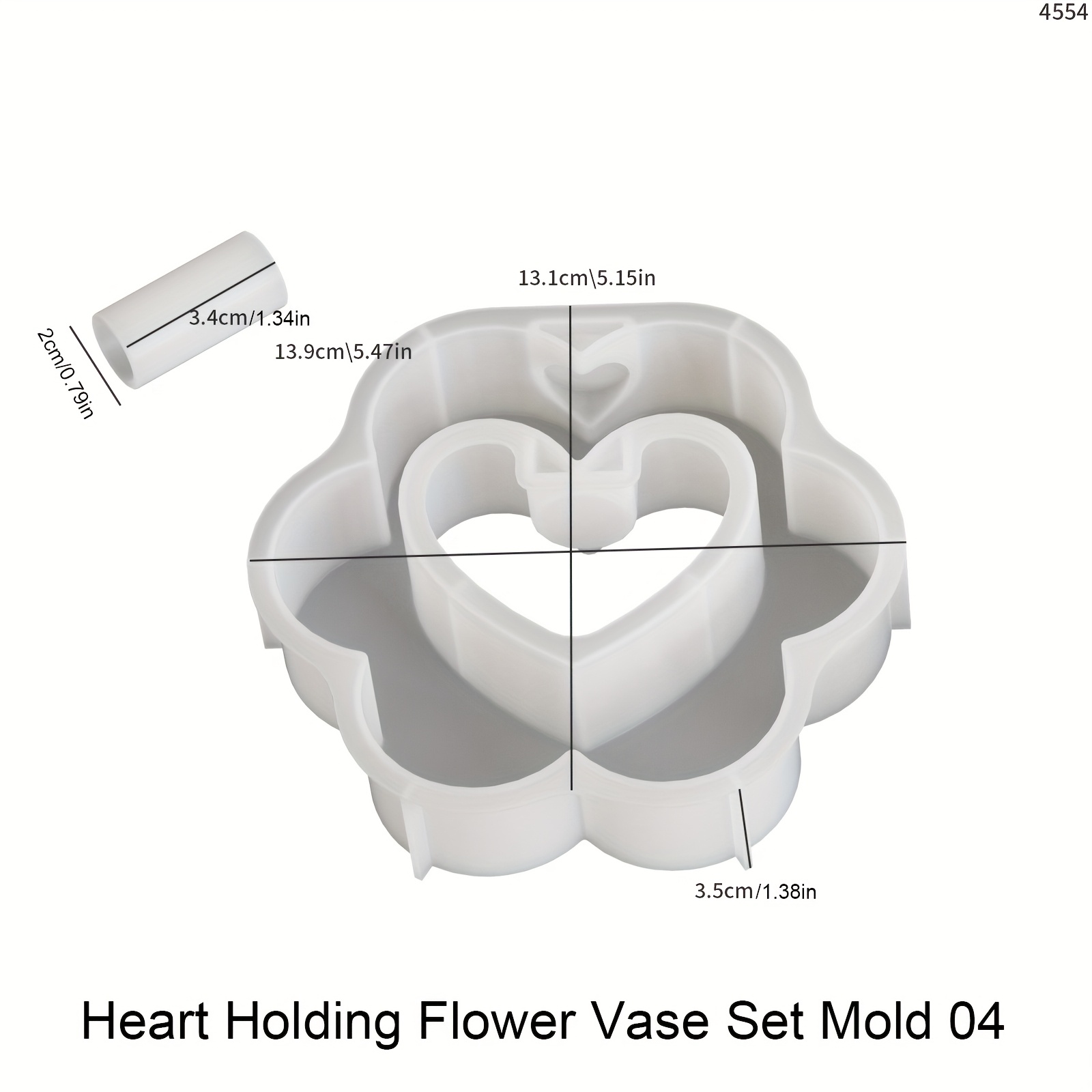 Image of Love Hydroponic Vase Test Tube Silicone Mold Flowers Hydroponic Hand Hydroponic Florist Flower Vase Pot Gypsum Resin Epoxy Mould Plaster Molds Home Decor