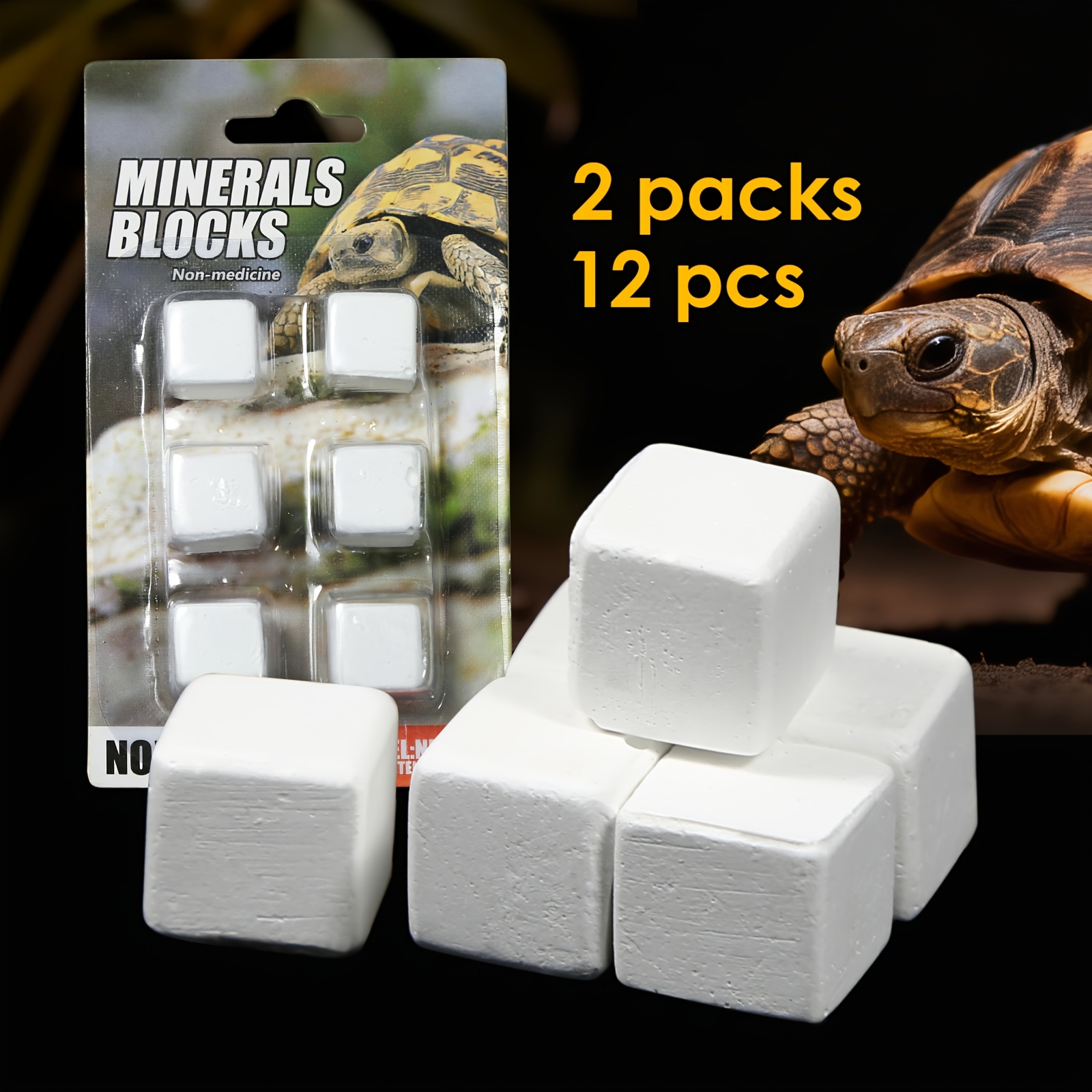 E-shop 2 Sets mit je 12 natürlichen Mineralblöcken, geeignet für Garnelen, Einsiedlerkrebse sowie Schildkröten, Eidechsen, Frösche, Bartagamen andere