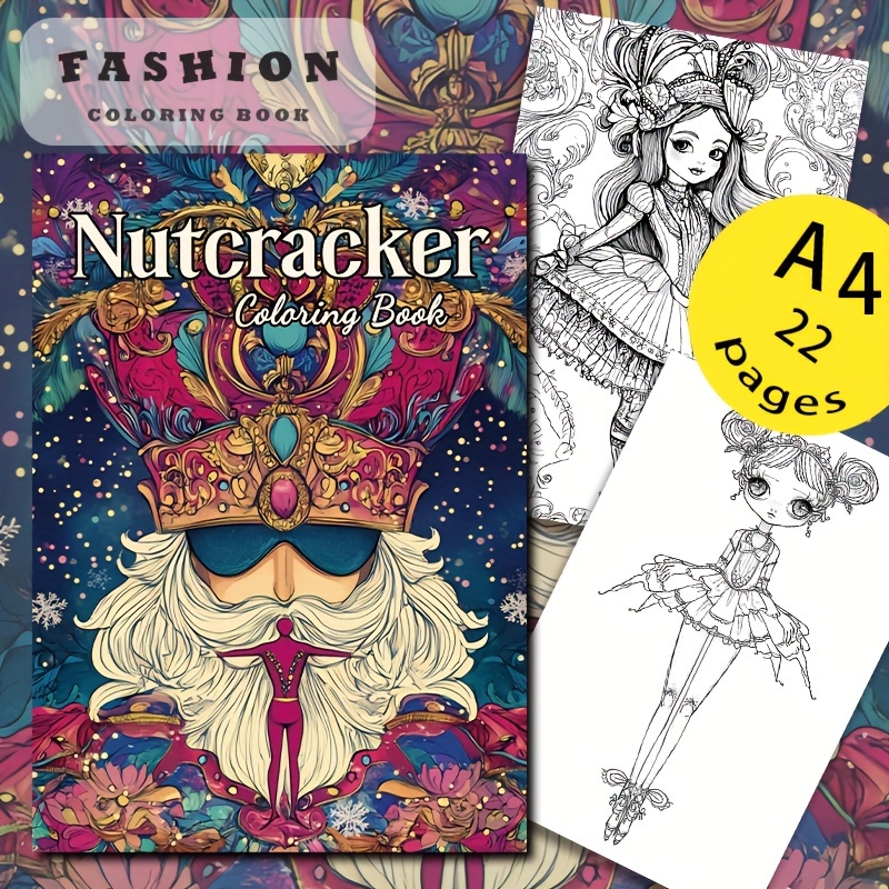 

Deluxe Nutcracker-themed Coloring Book - 22-page Premium Paper, & Creative Fun, Ideal Gift For & Christmas Parties