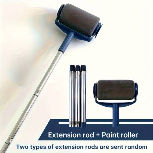 2pcs large self priming paint roller set with extension pole ideal for latex and wall paint smooth and coating 7 inch roller length metal and plastic materials