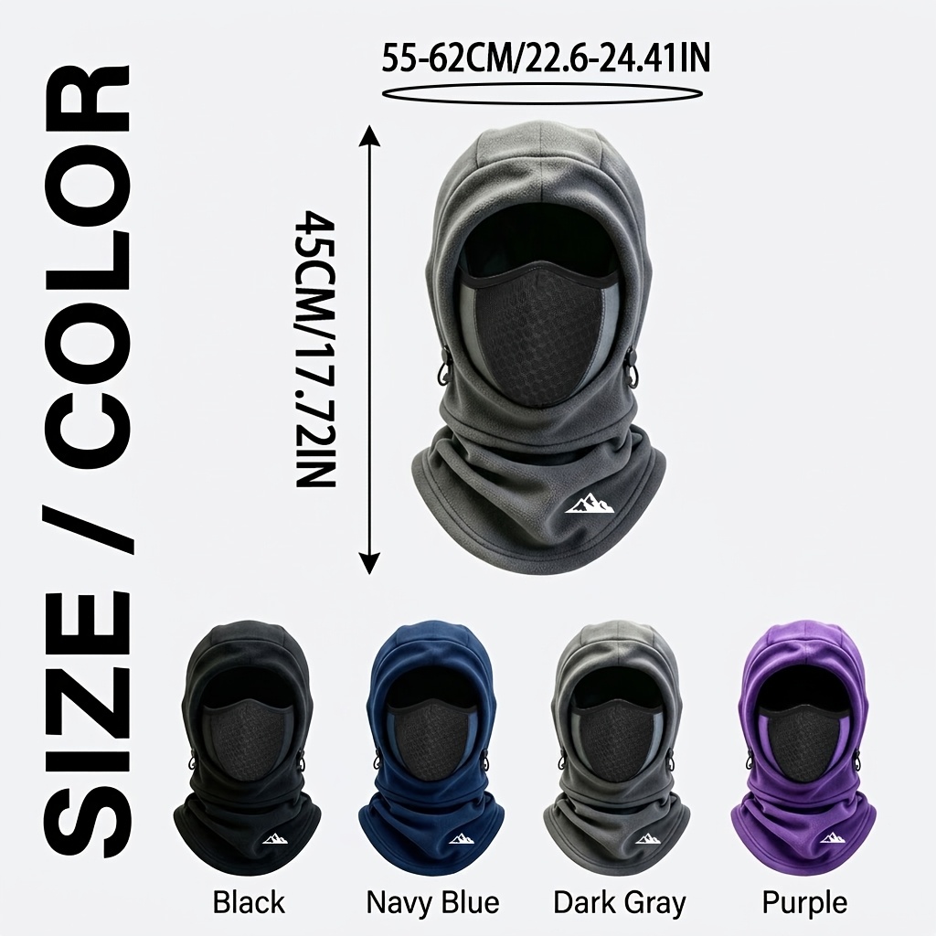 Men's Balaclava Hat, Thickened Warm Design with Drawstring