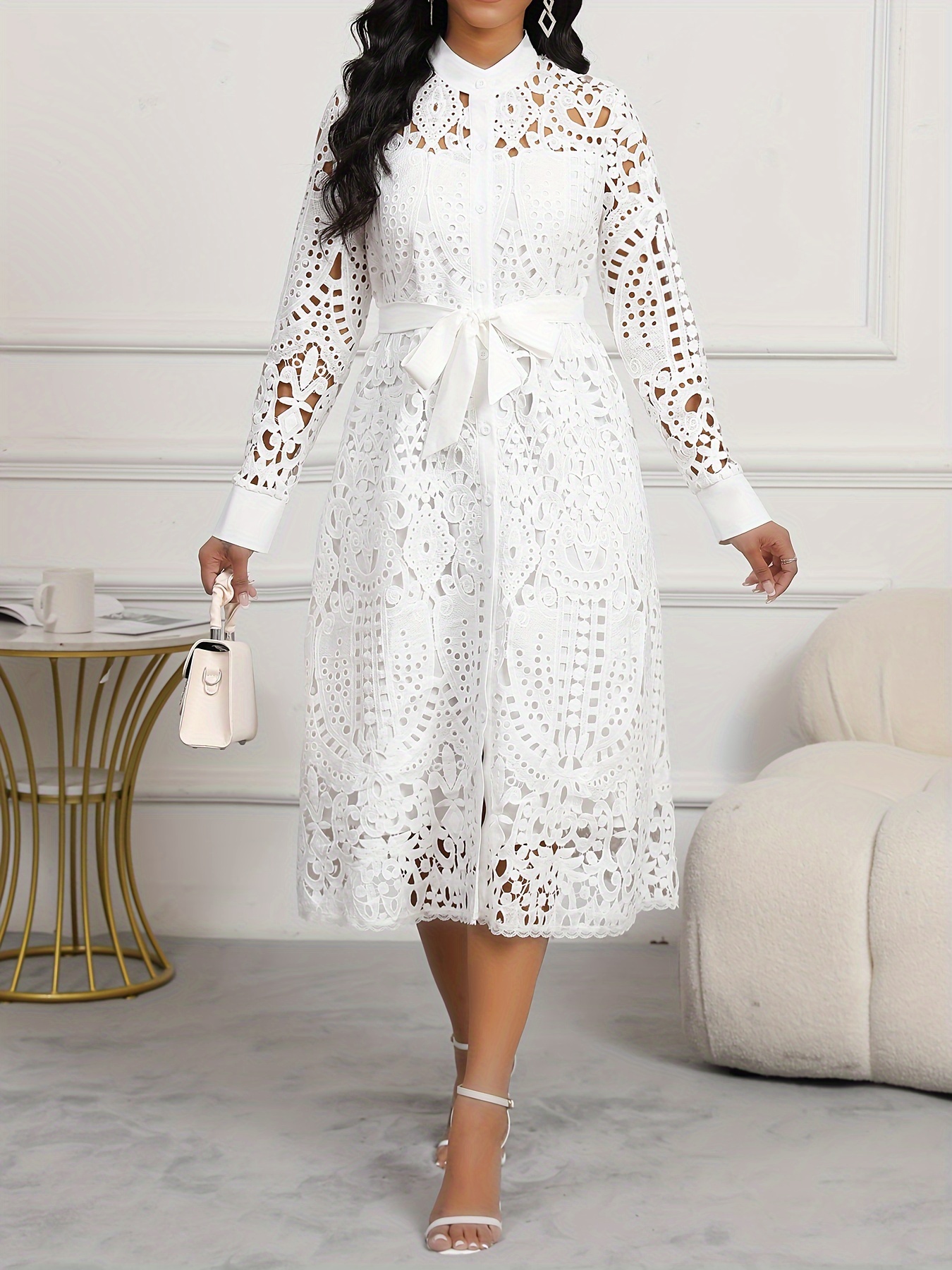 african white lace dress sold on Temu United States