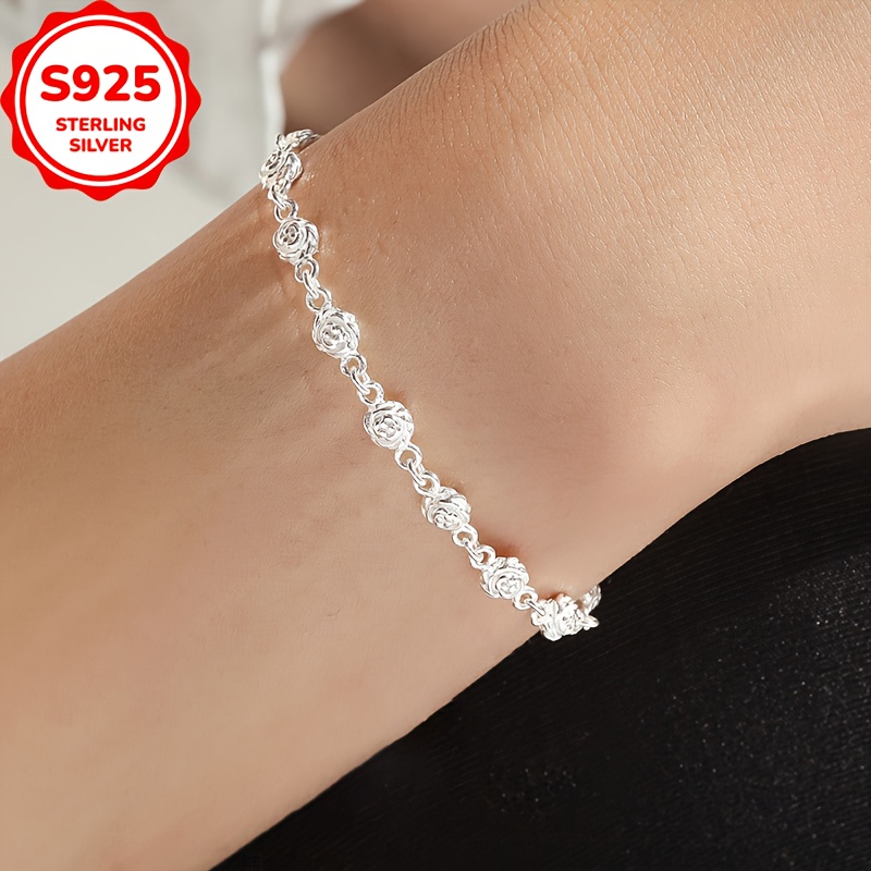 Hypoallergenic Rose Flower Bracelet with Anti Oxidation Box