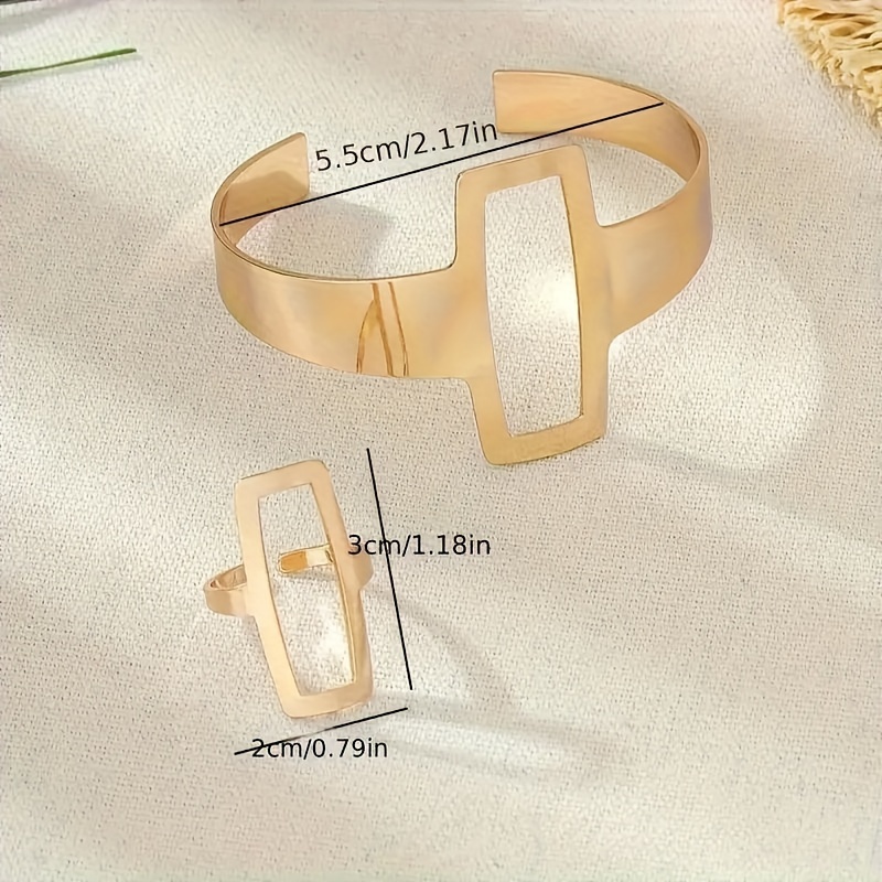 14K Gold Plated Bracelet & Ring Set for Women