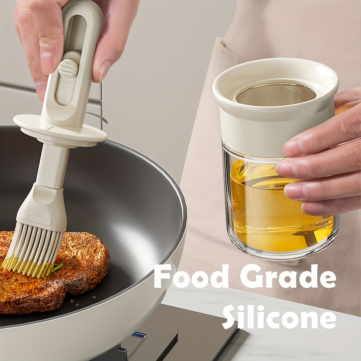 

Silicone Basting Brush With Integrated Oil Dispenser - Perfect For Bbq, Baking & Cooking - Durable Kitchen Tool For Grilling, Camping & Picnics