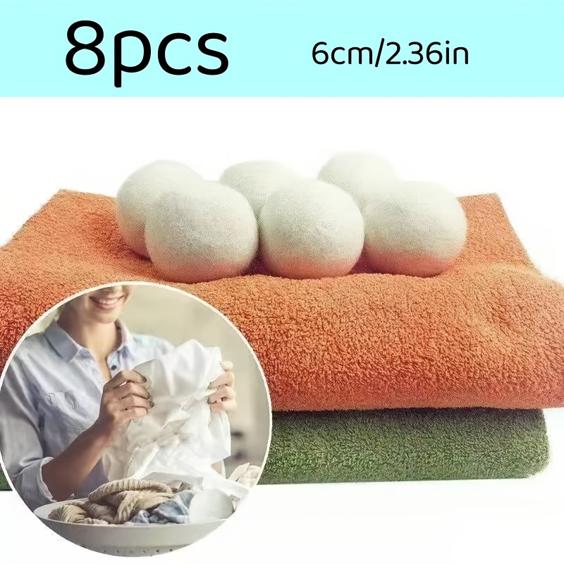 TEMU 8pcs Laundry Balls - Premium Natural Fabric Softener - Dryer Balls For Tumble Dryers - Prevents Clothes From Tangling And Reduces Drying Time -
