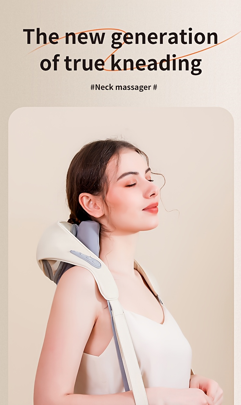 Neck Massager Back Waist Shoulder Neck Cervical Massage Automatic Kneading Device Trapezius Muscle Massager