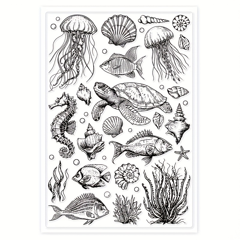 Image of 1pc Transparent Stamp With Background, Seal For Scrapbooking, Photo , Card Making, And Home Decor, Measuring 6.3 X 4.3 Inches (approximately 16 X 11 Cm)