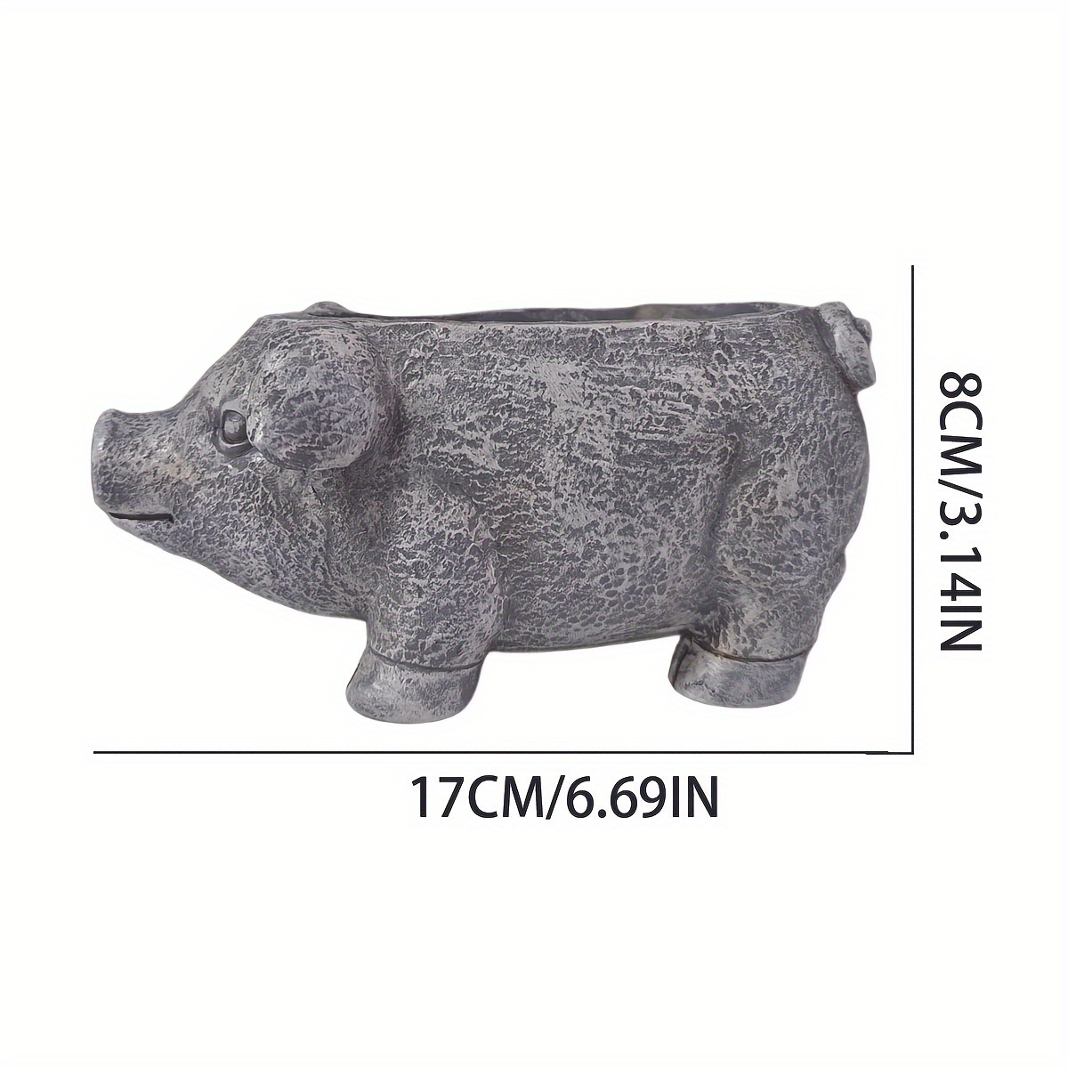 Image of Pig-shaped Resin Planter - Cute Animal Garden Decor, Perfect For Outdoor Spaces & Valentine's Day