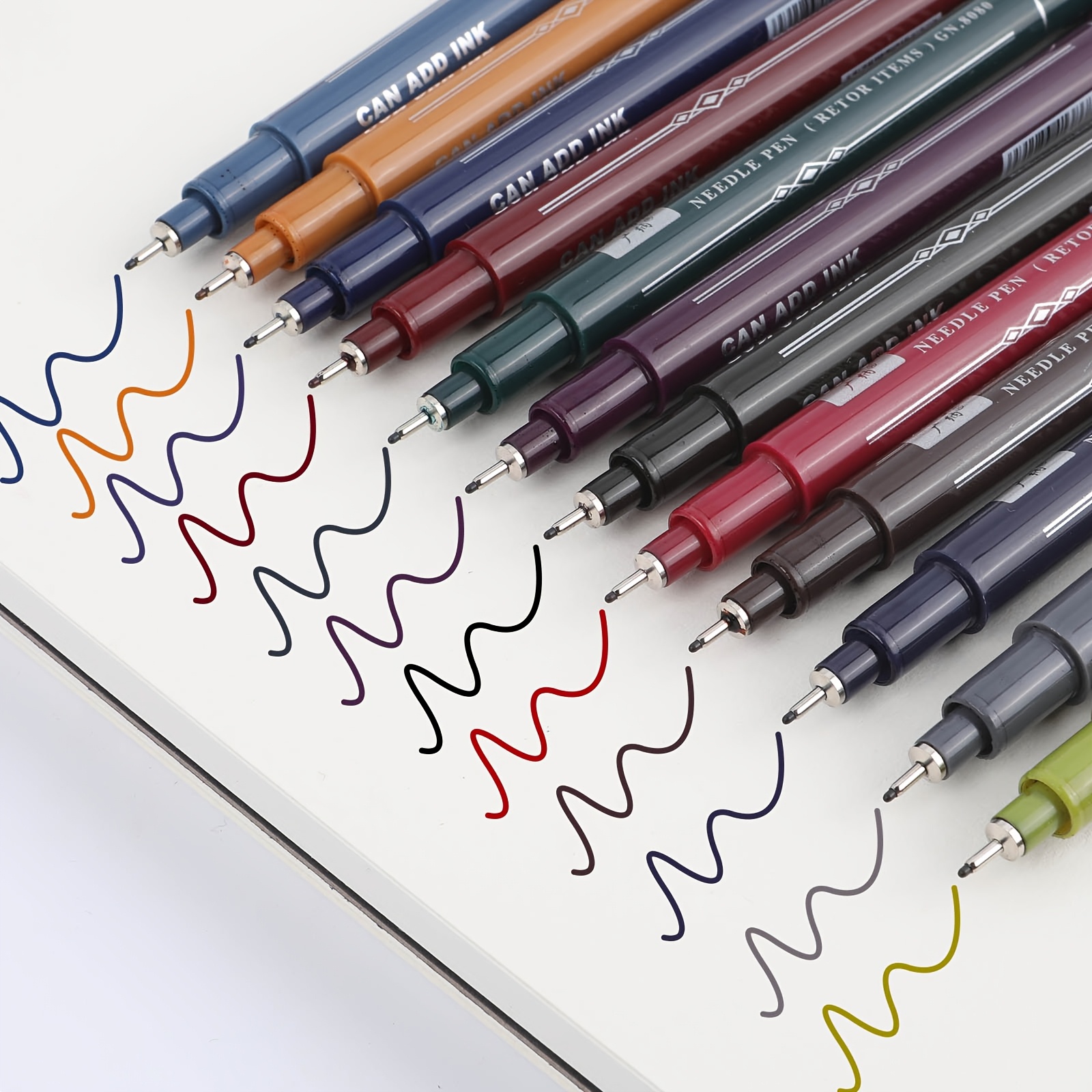 12 color drawing and doodling pens ultra fine 0 5mm tip quick drying ink non toxic easy to hold ideal for students and artists