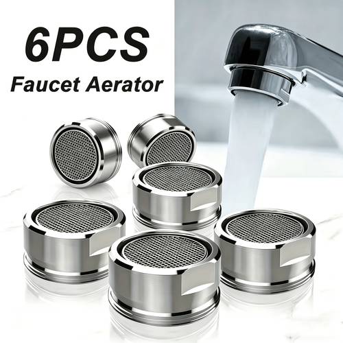 set da 6 pezzi di aeratore per rubinetto a spruzzo antispruzzo - con filettatura m24 per rubinetti da bagno, ugelli a spruzzo in plastica/metallo per lavello da cucina e bagno, installazione facile per accessori fai da te per rinnovamento lavello, adatti per casa, bar, lavello doccia