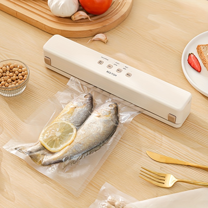 USB Rechargeable Automatic Vacuum Sealer – Portable, Wireless Food Sealing Machine with 10 Vacuum Bags for Kitchen & Outdoor Picnics, Ideal for Long-Term Food Storage, Kitchen Vacuum Sealer | Sleek Automatic Design | Wireless Sealing Function, Vacuum Sealer Machine
