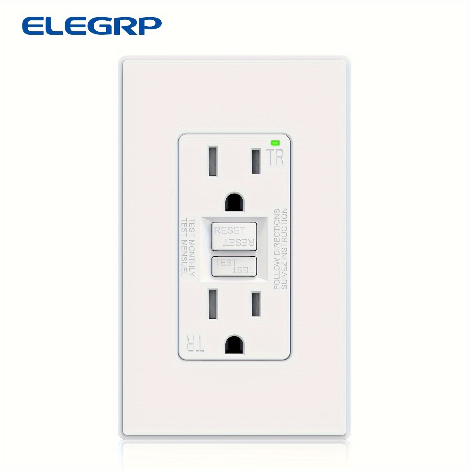 

Elegrp 1/3/5/8/12 Socket 15 Amps, Design, Tr Tamper-proof, Ground Circuit Breaker, With Wall Panels