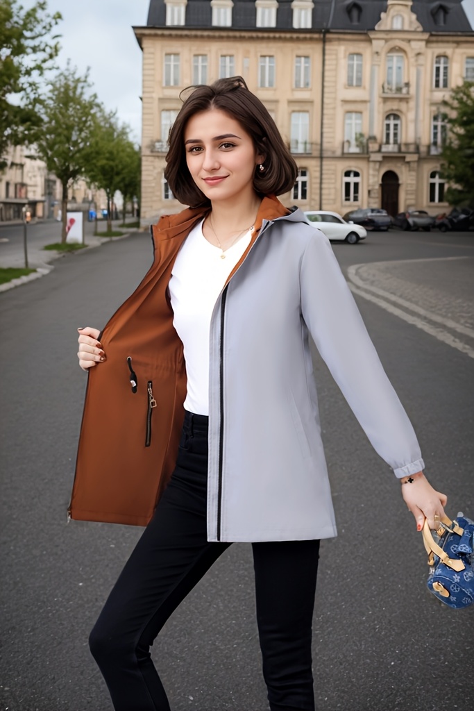 Chamarra elegante y moderna de longitud media, disponible en varios colores