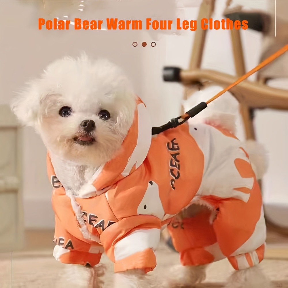 

Polar Bear Dog Coat, Thickened Pet Clothes, Waterproof Knitted Teddy Vest, And Remove, For Small To Large Breeds