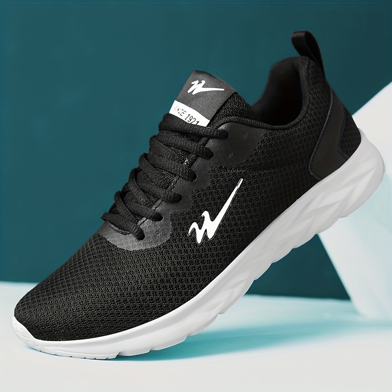 

Men's Casual Solid Color Mesh Sneakers, Breathable Sports Shoes, Comfortable Lightweight Trainers