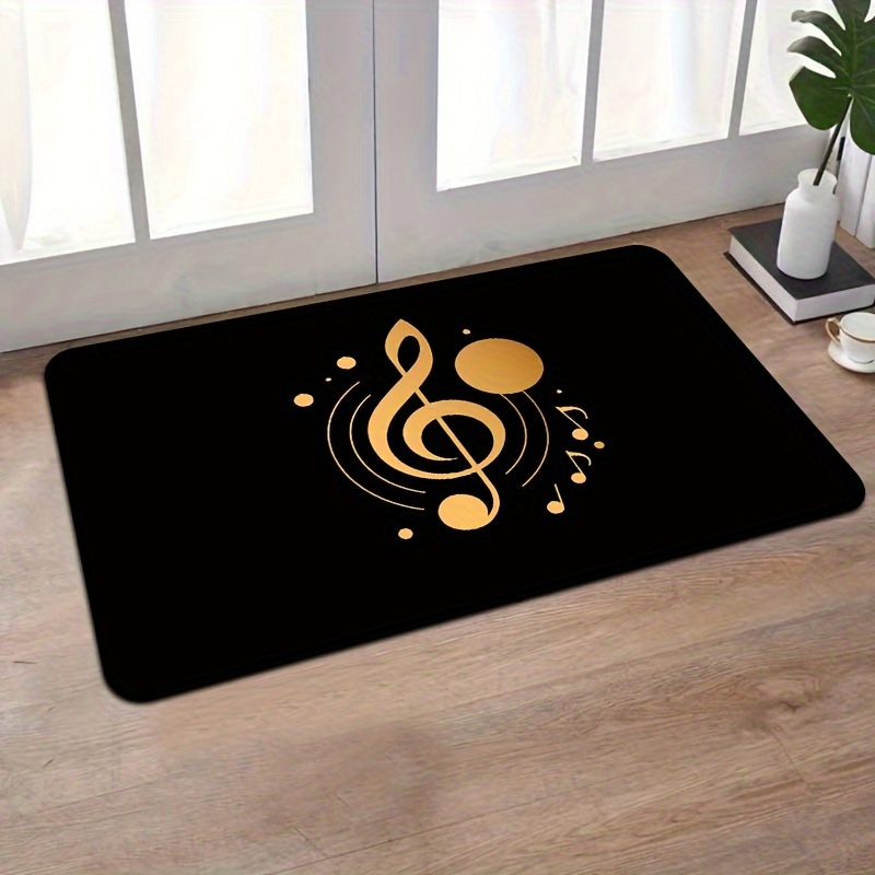 

8mm Minimalist Music Note Area Rug - Machine Washable, Gaming Room, Bathroom, Kitchen, Living Room, Bedroom, And Entryway Decor