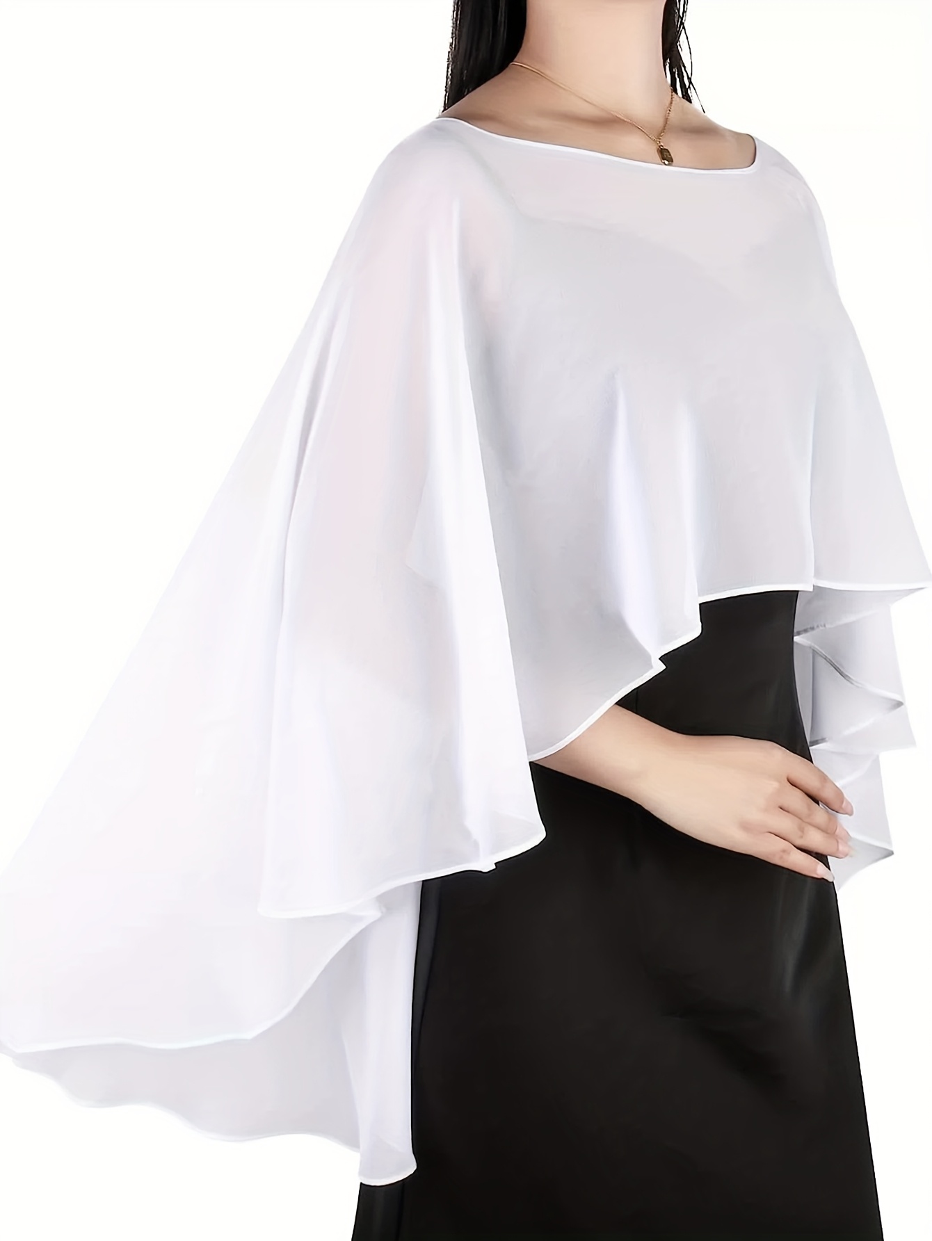 sachin and babi light blue dress Alora Draped Chiffon Cape Mini Dress - Mauve main image 1