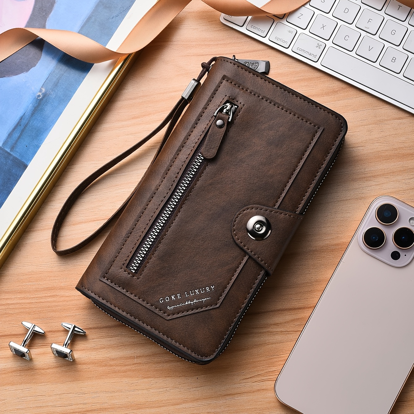 TEMU Men's Wallet, Fashionable And Easy, High Appearance Level, Long Style, New Large Capacity Card Holder