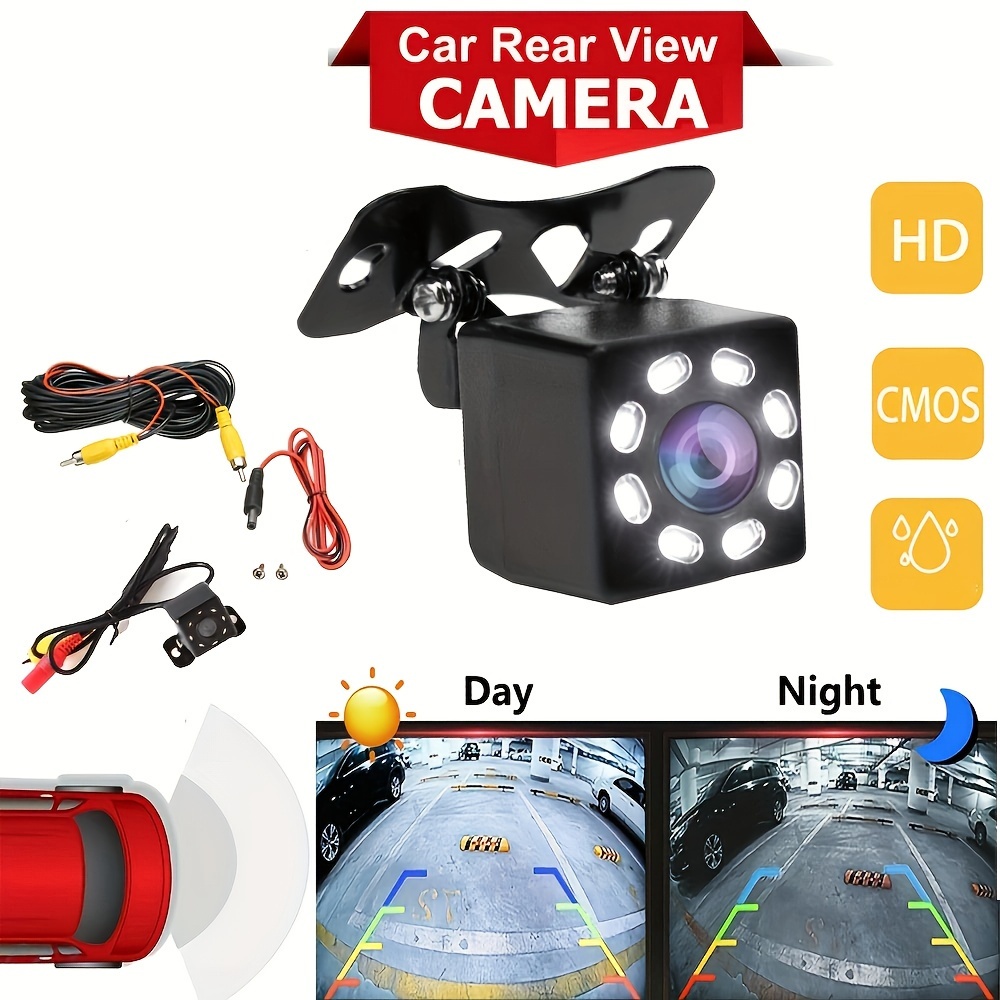 car rear view backup camera reverse 8 led parking {region_name}