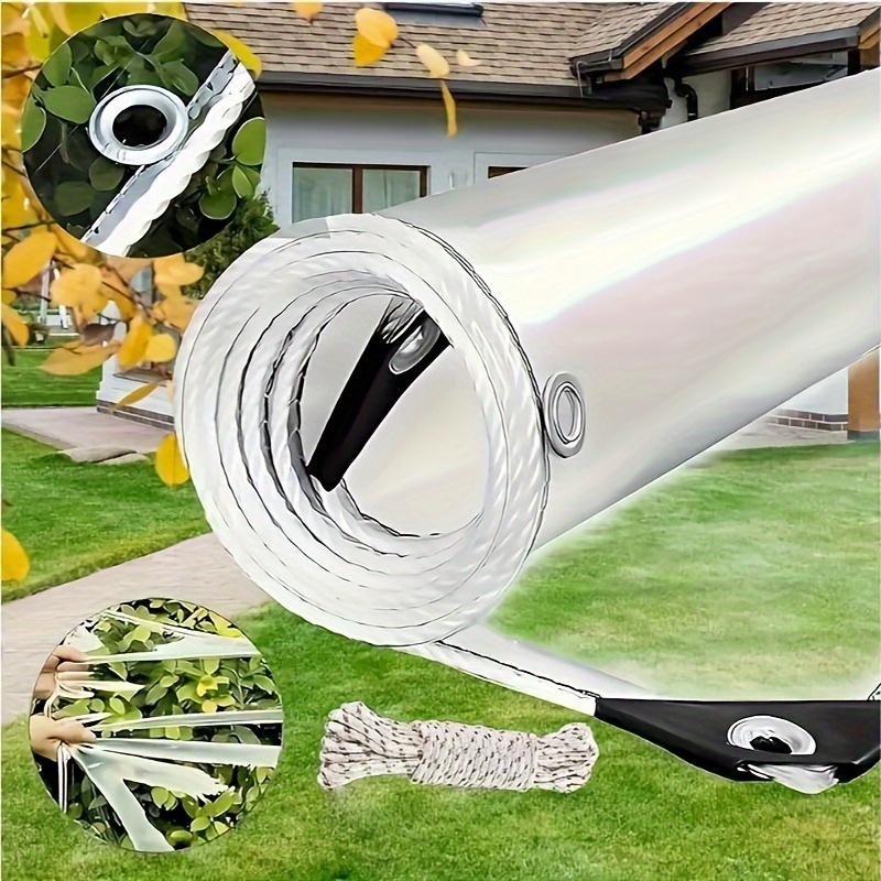 

Clear Tarp With Grommets Heavy Duty Waterproof Tarps 14mil Thickened Plastic Transparent Tarp Tear Resistant Pvc Vinyl Cover For Greenhouse Patio Porch Outdoor Pergola Chicken Coop