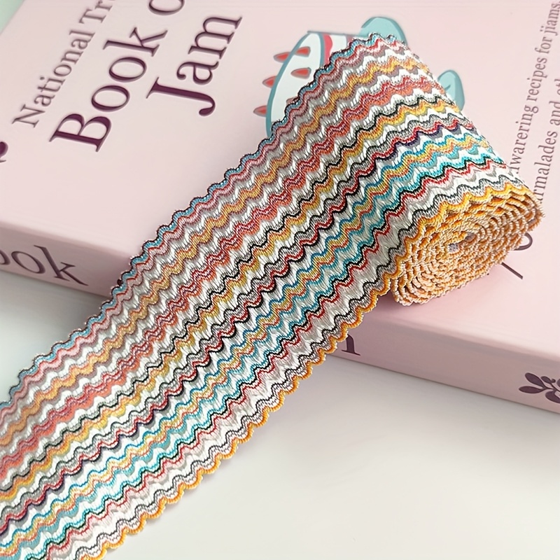 E-shop 1 Yard Multicolor Wasserwellen Gummiband, Halbmond Doppelseitiges Stretchband - Geeignet für Kleidung, Rock Taille Dekoration