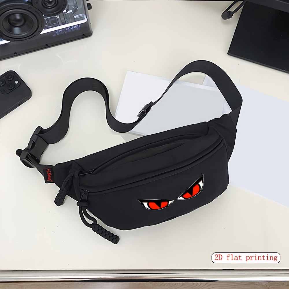 TEMU Bolso de Pecho para Hombre con Gran Capacidad, Diseño Moderno y Cool con Estampado de Ojo de , Bolso de Teléfono Portátil y Versátil de Nylon