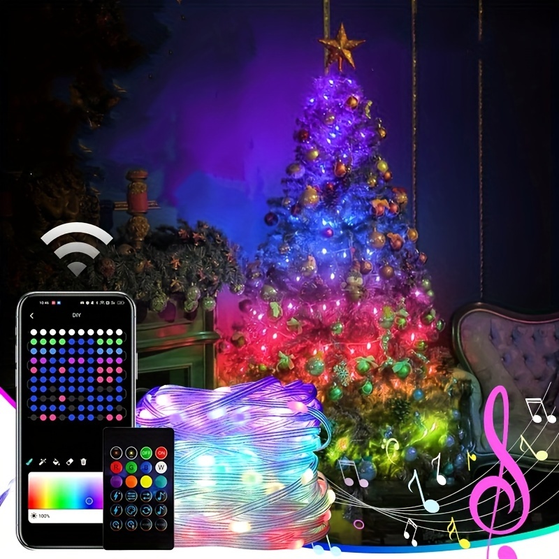 

Intelligent Light String, 33ft (10m) Led , Music Synchronization, Editable Program And Remote Control, Suitable For Indoor/outdoor, Father's Day, Christmas And Wedding Decoration.