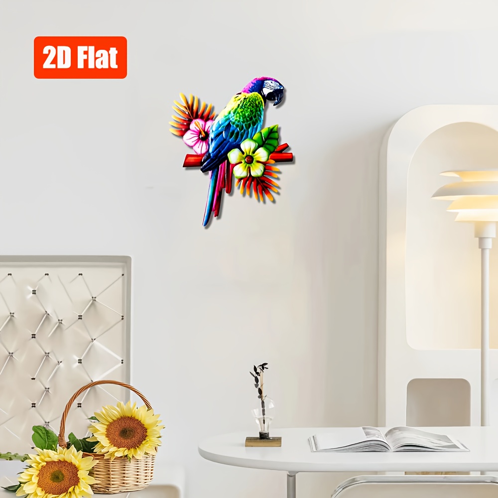 metall vogel wandkunst dekor schöne papagei outdoor wanddeko