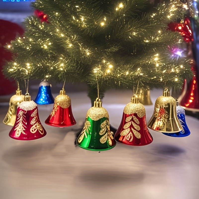 

6pcs New Christmas Bell Decoration Hangings And Ornaments, Suitable For Party Decoration, Retro Christmas Hanging Decorations For Christmas Trees, Festive Bells, And Christmas Decoration Supplies.