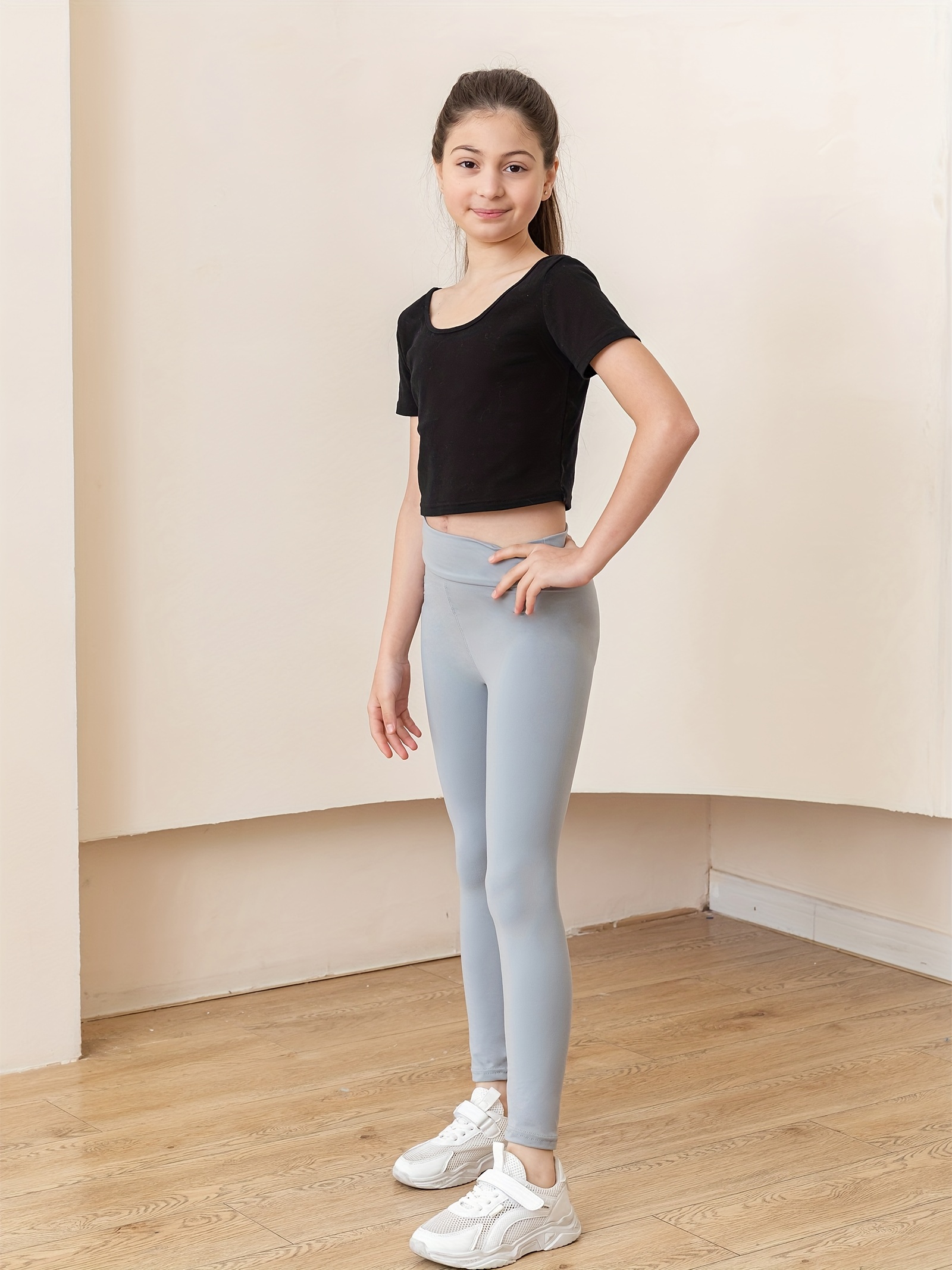 Black Polyester Spandex Kids Leggings - China Leggings and Yoga Legging  price